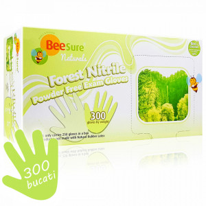 Manusi Examinare Nitril Naturale si Nepudrate BeeSure Naturals 300 Buc
