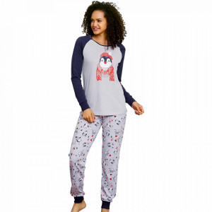 Pijama Dama Vienetta, Bumbac, Model Warm and Happy Wishes