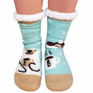 Ciorapi Imblaniti si Caldurosi Lady-Line Model 'Coffe Break' Turquoise