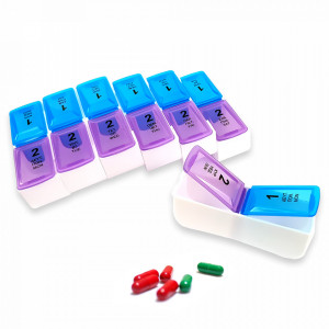 Cutie Organizator Medicamente pe Saptamana cu Doua Compartimente pe Zi