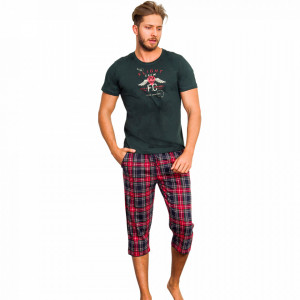 Pijama Barbati Gazzaz by Vienetta, 'Flight Crew' Green
