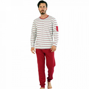 Pijamale Confortabile pentru Barbati Gazzaz by Vienetta Model 'Osaka' Red