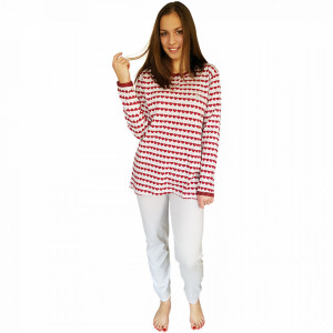 Pijamale Dama Maneca Lunga Milk and Honey, Model Love In Pink