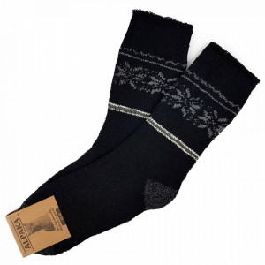 Sosete Calduroase din Lana de Oaie Naturala si Alpaka 'Winter' Black