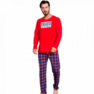 Pijama Barbati Bumbac 100% Gazzaz by Vienetta 'Limited Edition' Red