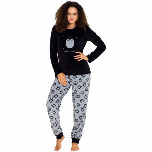 Pijama Dama Soft Velur, Vienetta, 'Silent Night' Black