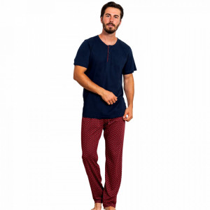Pijamale Barbati Bumbac 100% Gazzaz by Vienetta 'New in Town'
