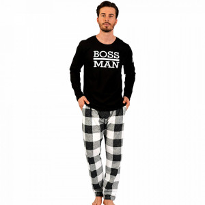 Pijamale Barbati din Bumbac 100% Gazzaz by Vienetta Model 'Like a Boss'