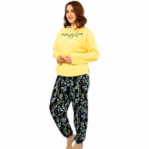 Pijamale Confortabile Dama din Bumbac 100% Marimi Mari Vienetta Model 'Butterfly'