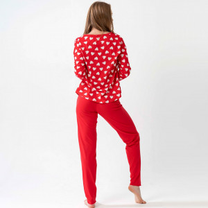 Pijamale Confortabile din Bumbac, Pijamale Vienetta, Model 'Amore Mio'