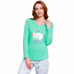 Pijamale Dama cu Iepurasi Vienetta Model 'I Love Sleep'