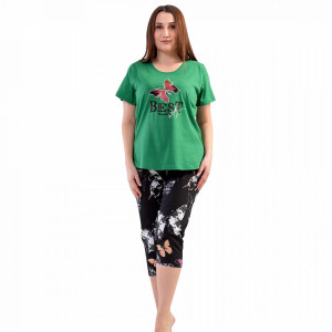 Pijamale Dama Marimi Mari din Bumbac Vienetta, Model 'Best Version of You'