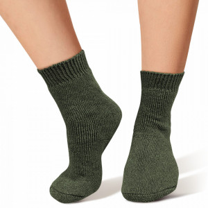 Sosete Calduroase din 80% Lana de Oaie Naturala Culoare Verde Siberian