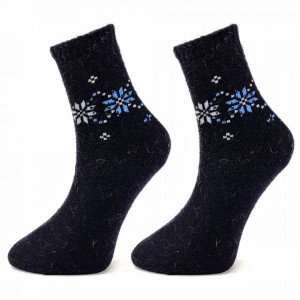 Sosete Calduroase din Mix de Blana de Iepure, Set 2 Buc. Model 'Winter Harmony' Black