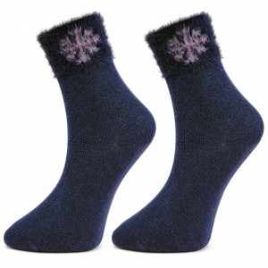 Sosete Termo din Lână Set 2 Perechi, Marca Pesail® Model 'Fluffy Winter' Ultramarine