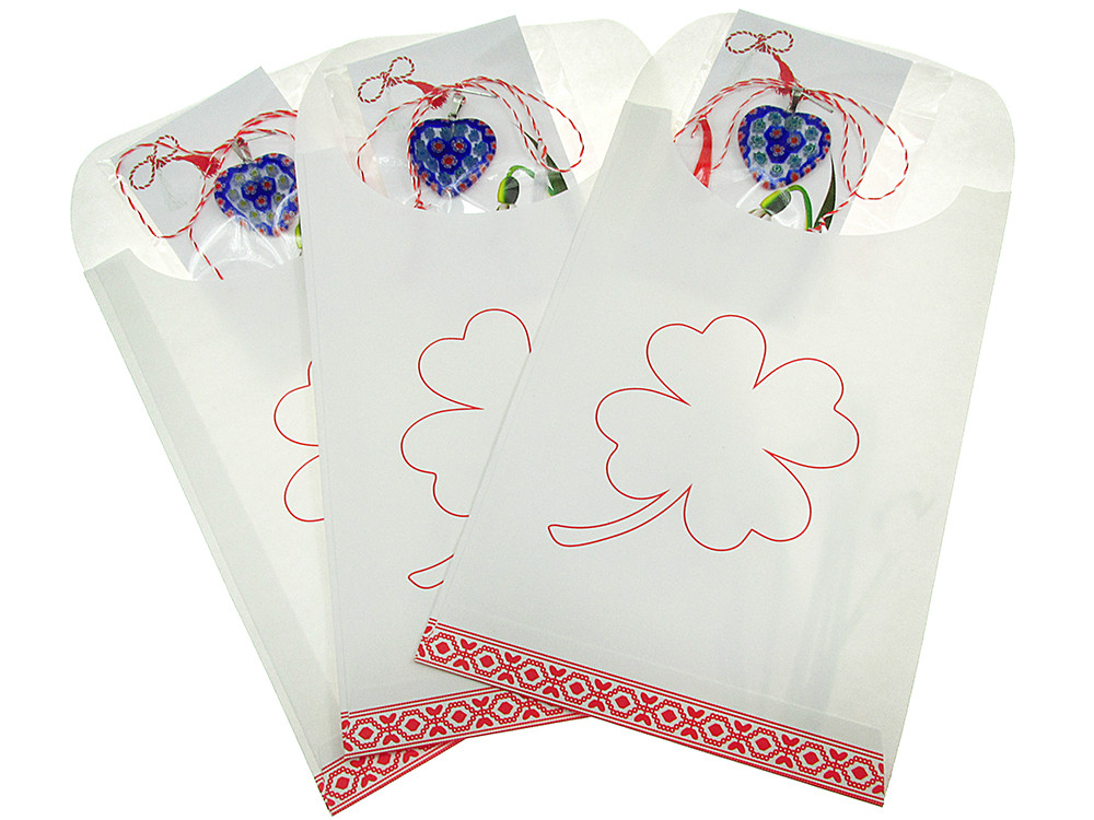 Set 3 martisoare Millefiori Heart Blue