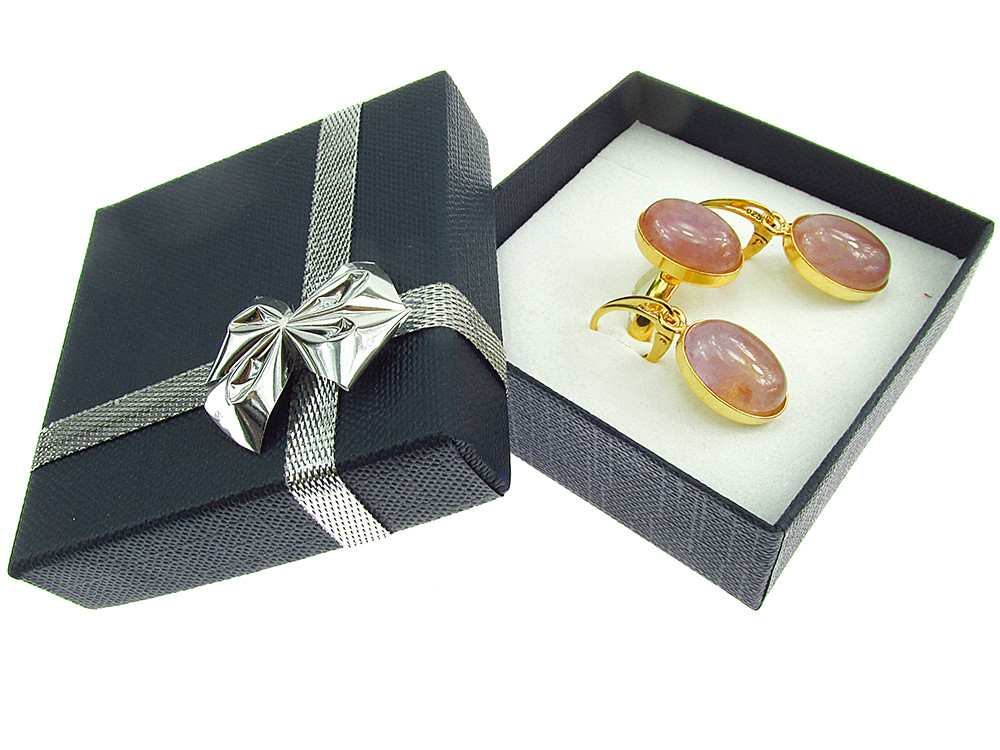 Set argint placat cu aur cu ametist lavanda 14x10 MM