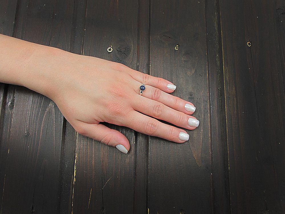 Inel argint reglabil cu lapis lazuli natural 6 MM