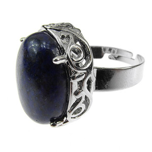 Inel retro reglabil cu lapis-lazuli natural