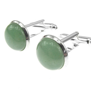 Butoni camasa cu aventurin verde natural 12 mm