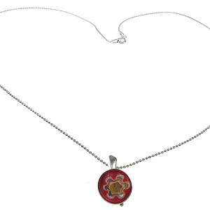 Lantisor argint cu pandantiv mic Millefiori rosu 10 MM