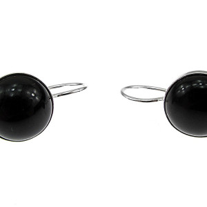 Cercei argint clasici cu onix 10 MM
