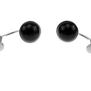 Cercei argint inimioare cu onix natural 8 MM