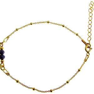 Bratara argint placata cu aur 24K si safir natural