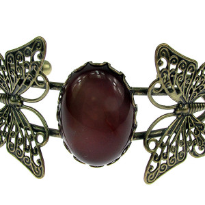 Bratara statement fluturi cu carneol 25x18 MM