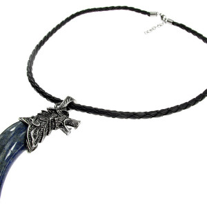 Colier barbatesc colt de dragon cu lapis lazuli