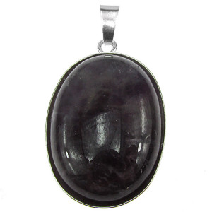 Pandantiv argint mare cu ametist natural 25x18 MM