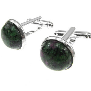 Butoni camasa cu rubin-zoisit natural 12 mm