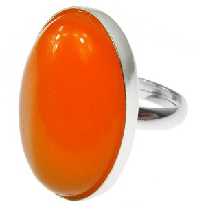 Inel argint reglabil masiv cu jad galben 25x18 MM