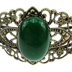 Bratara bronz cu agata verde 25x18 MM