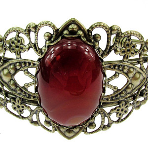 Bratara bronz antic cu carneol 25x18 MM
