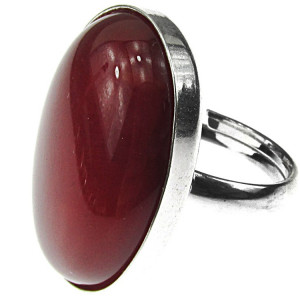 Inel argint reglabil masiv cu carneol 25x18 MM