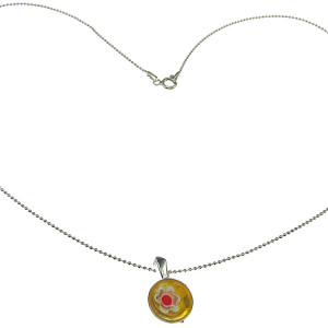 Lantisor argint cu pandantiv mic Millefiori galben 10 MM