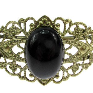 Bratara bronz antic cu agat negru 25x18 MM