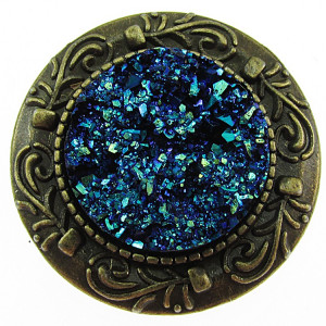 Brosa bronz cu rasina druzy