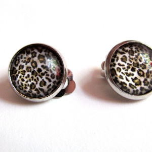 Cercei clips animal print B 12 MM