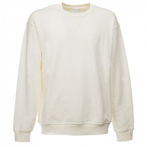 Gaelle white crewneck sweatshirt with rubberized logo