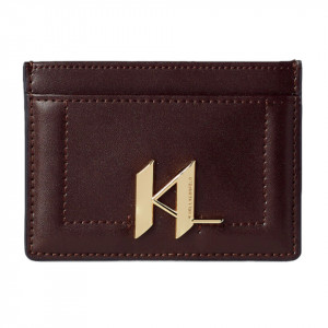 Karl Lagerfeld brown Saddle card holder
