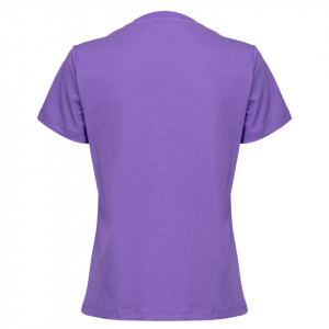 Pinko t-shirt viola con applicazioni gioiello