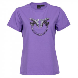 Pinko purple t-shirt with jewel applications