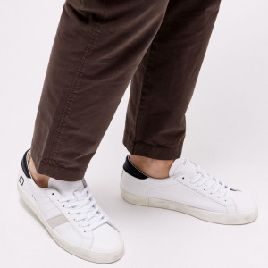 Date sneakers hill low uomo white black
