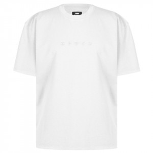 Edwin tshirt bianca logo ricamato