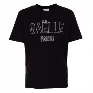 Gaelle black t-shirt with logo print