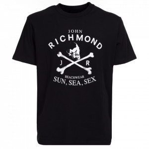 John Richmond t-shirt nera sun sea sex