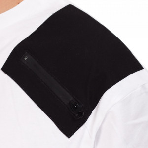 Numero 00 t-shirt bianca inserto zip nero