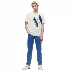 Karl Lagerfeld tshirt bianca con logo blu